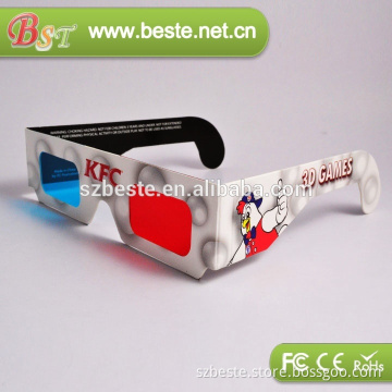 New year red cyan paper 3d glasses,cheap cardboard 3d glasses